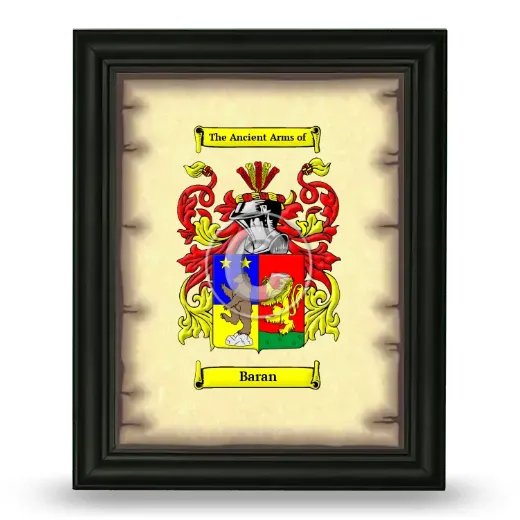 Baran Coat of Arms Framed - Black