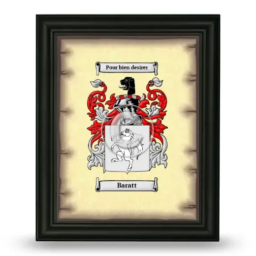 Baratt Coat of Arms Framed - Black