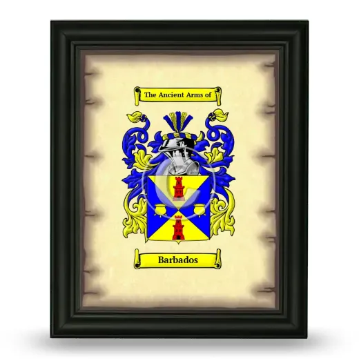 Barbados Coat of Arms Framed - Black
