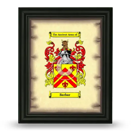 Barbar Coat of Arms Framed - Black