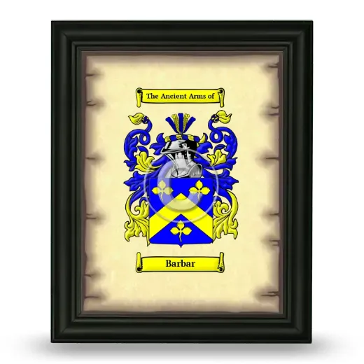 Barbar Coat of Arms Framed - Black