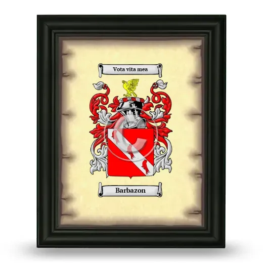 Barbazon Coat of Arms Framed - Black