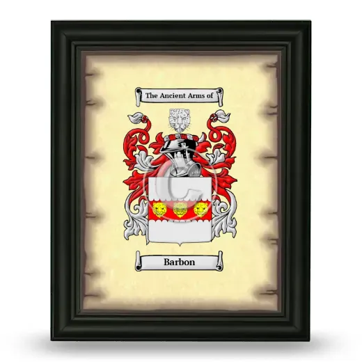 Barbon Coat of Arms Framed - Black