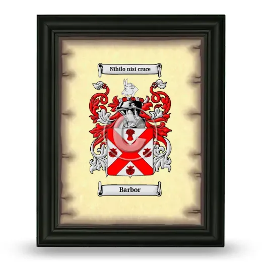 Barbor Coat of Arms Framed - Black