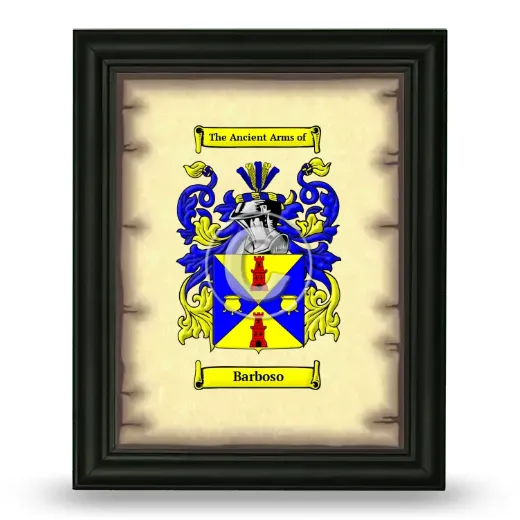 Barboso Coat of Arms Framed - Black