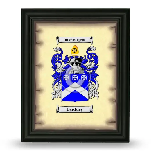 Barckley Coat of Arms Framed - Black
