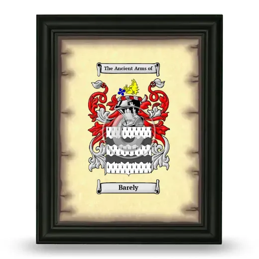 Barely Coat of Arms Framed - Black