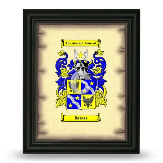Baress Coat of Arms Framed - Black
