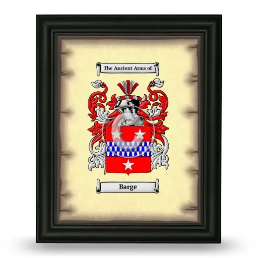 Barge Coat of Arms Framed - Black