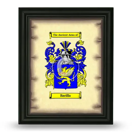 Barilla Coat of Arms Framed - Black