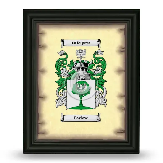 Barlow Coat of Arms Framed - Black