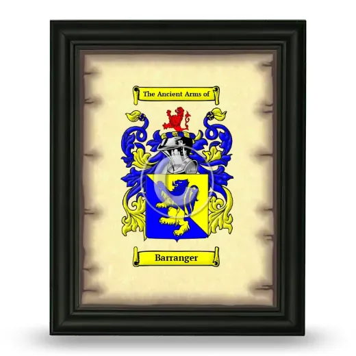 Barranger Coat of Arms Framed - Black
