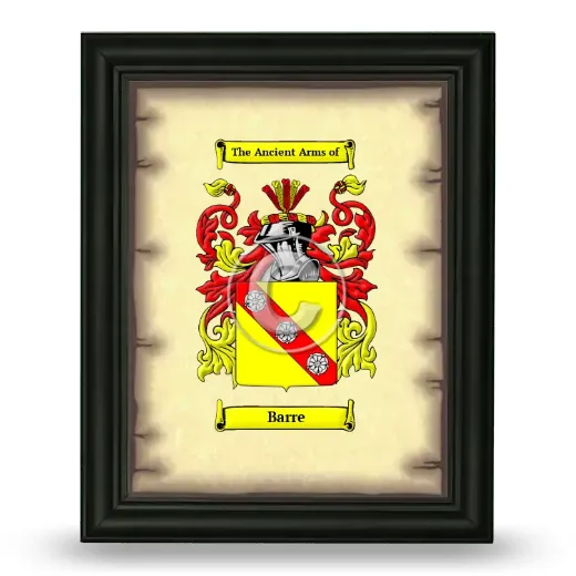 Barre Coat of Arms Framed - Black
