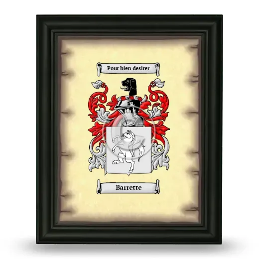 Barrette Coat of Arms Framed - Black