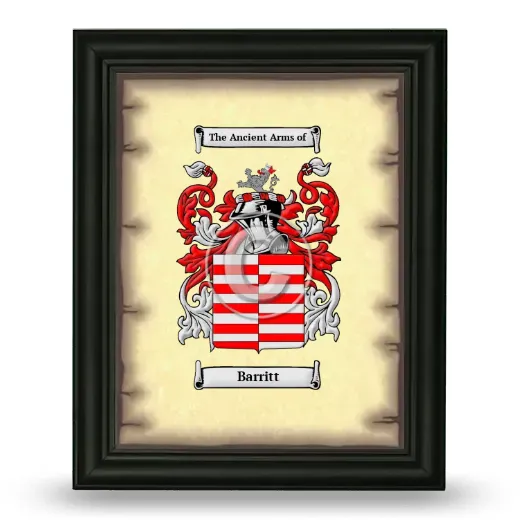 Barritt Coat of Arms Framed - Black