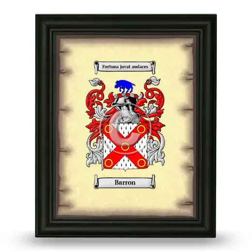 Barron Coat of Arms Framed - Black