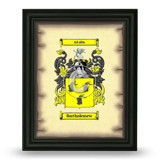 Bartholemew Coat of Arms Framed - Black