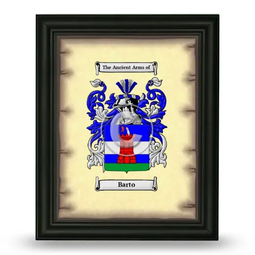 Barto Coat of Arms Framed - Black