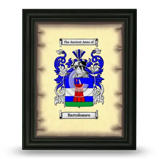 Bartolomeo Coat of Arms Framed - Black