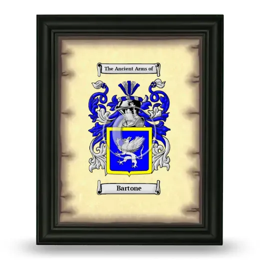 Bartone Coat of Arms Framed - Black