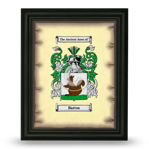 Bartos Coat of Arms Framed - Black