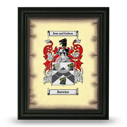 Barwise Coat of Arms Framed - Black