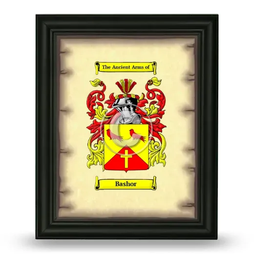 Bashor Coat of Arms Framed - Black