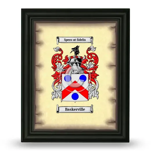 Baskerville Coat of Arms Framed - Black