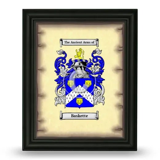 Baskette Coat of Arms Framed - Black