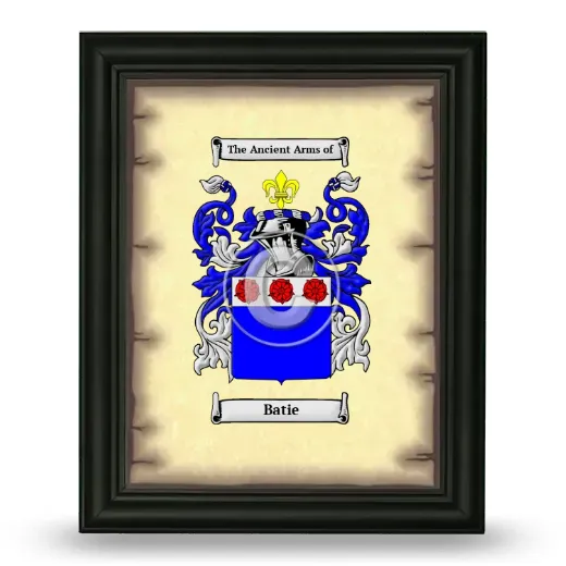 Batie Coat of Arms Framed - Black