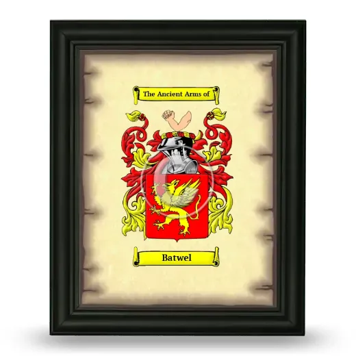 Batwel Coat of Arms Framed - Black