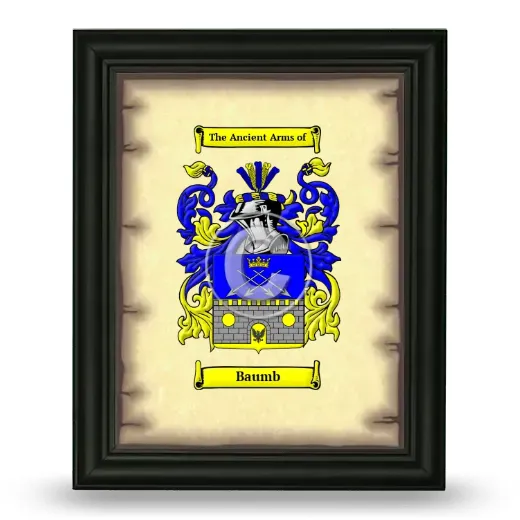 Baumb Coat of Arms Framed - Black