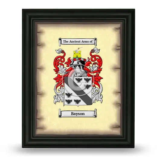 Bayson Coat of Arms Framed - Black