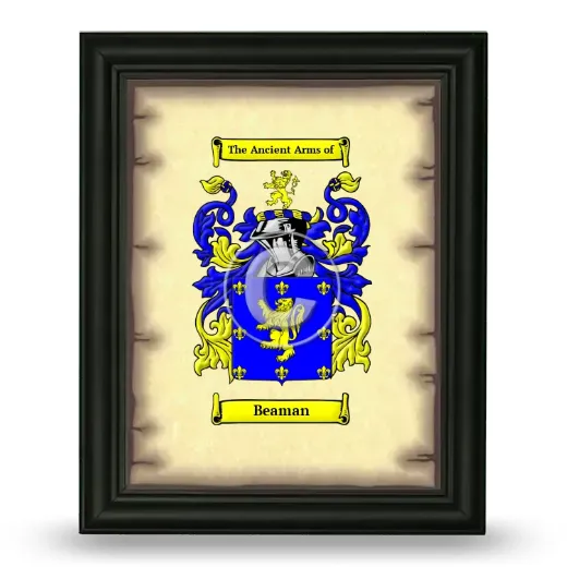 Beaman Coat of Arms Framed - Black