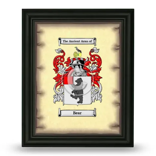 Bear Coat of Arms Framed - Black