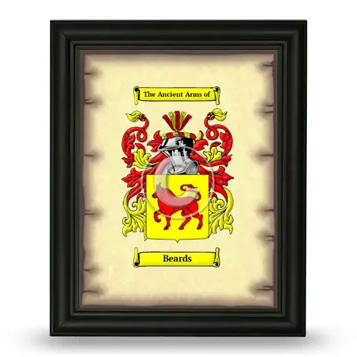 Beards Coat of Arms Framed - Black