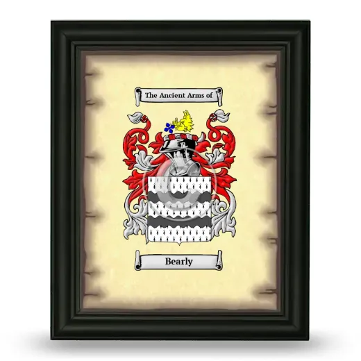 Bearly Coat of Arms Framed - Black