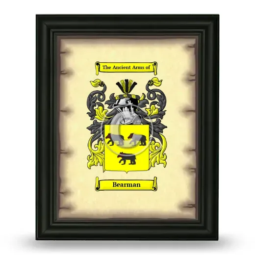 Bearman Coat of Arms Framed - Black