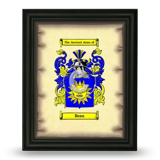 Beau Coat of Arms Framed - Black