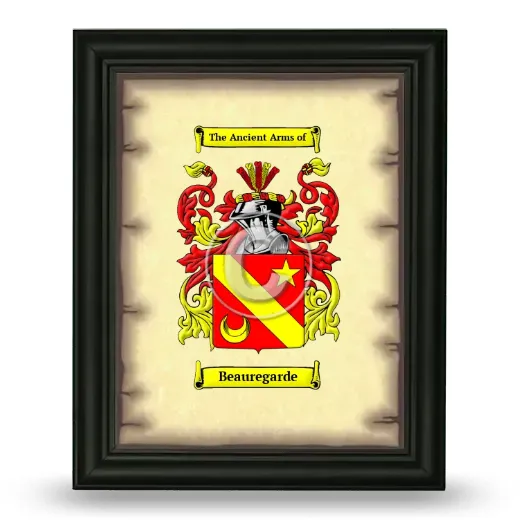 Beauregarde Coat of Arms Framed - Black