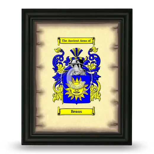Beaus Coat of Arms Framed - Black