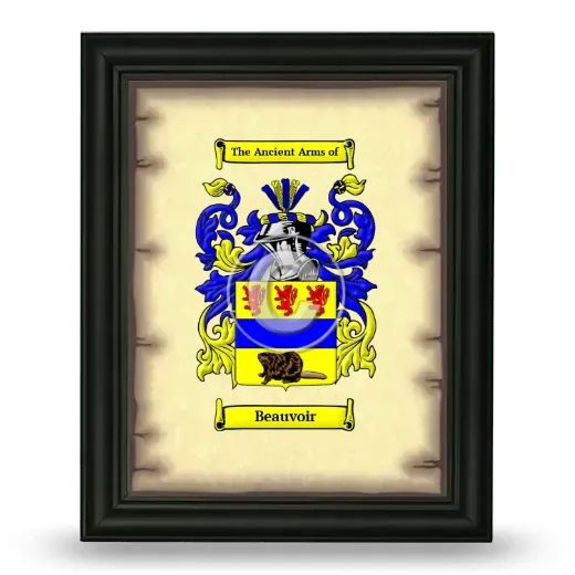 Beauvoir Coat of Arms Framed - Black