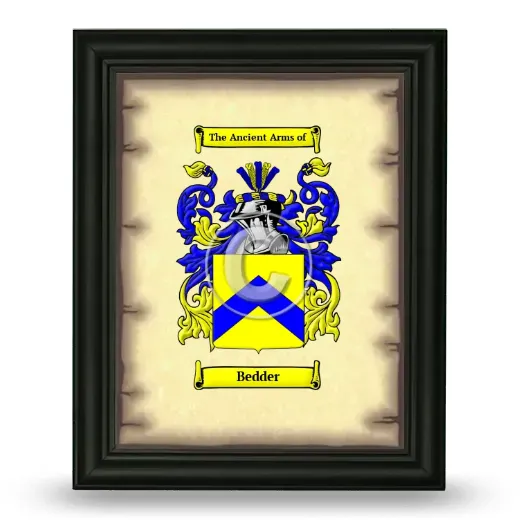 Bedder Coat of Arms Framed - Black