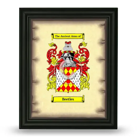 Beetles Coat of Arms Framed - Black