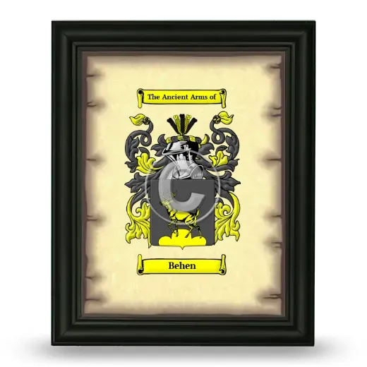 Behen Coat of Arms Framed - Black