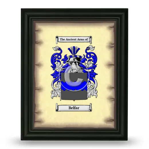 Belfar Coat of Arms Framed - Black