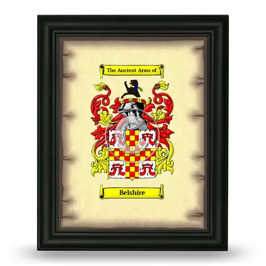 Belshire Coat of Arms Framed - Black