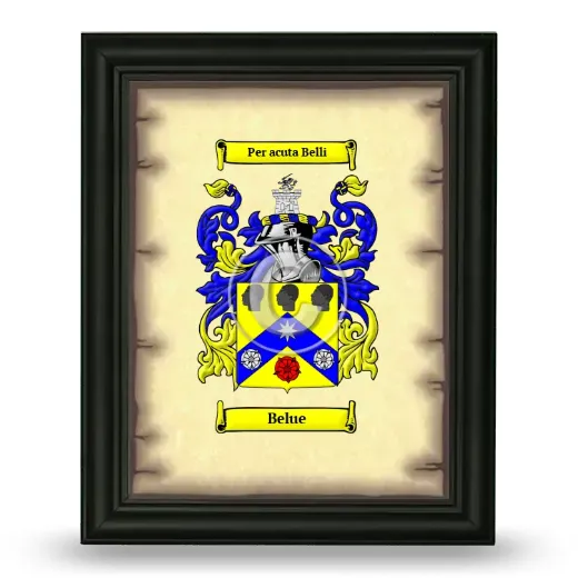 Belue Coat of Arms Framed - Black
