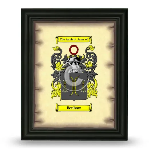 Benbow Coat of Arms Framed - Black