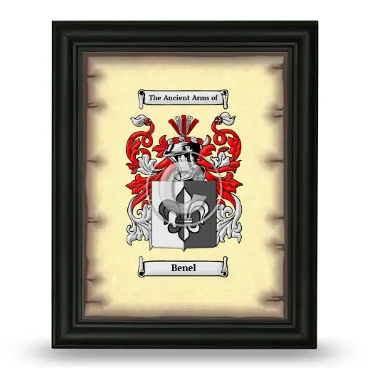 Benel Coat of Arms Framed - Black